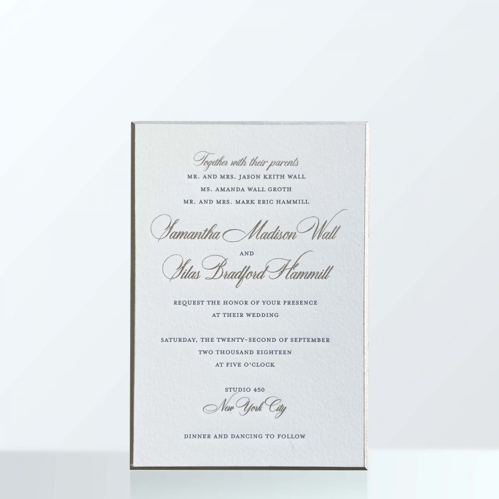 traditional petit bespoke wedding invitation